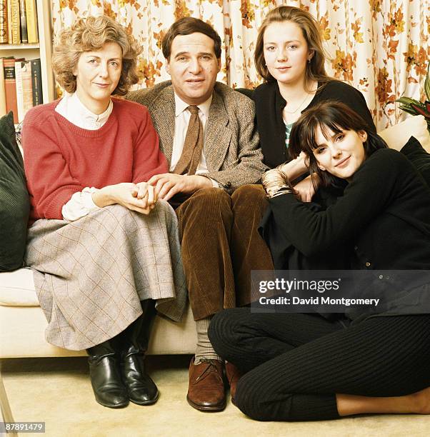 British Conservative MP Leon Brittan with his wife Diana and her two daughters, circa 1985.