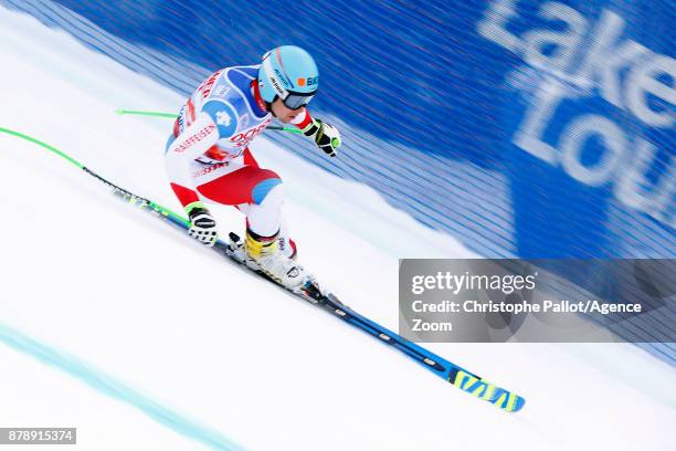 Patrick Kueng of Switzerland competes during the Audi FIS Alpine Ski World Cup Men's Downhill Training on November 24, 2017 in Lake Louise, Canada.