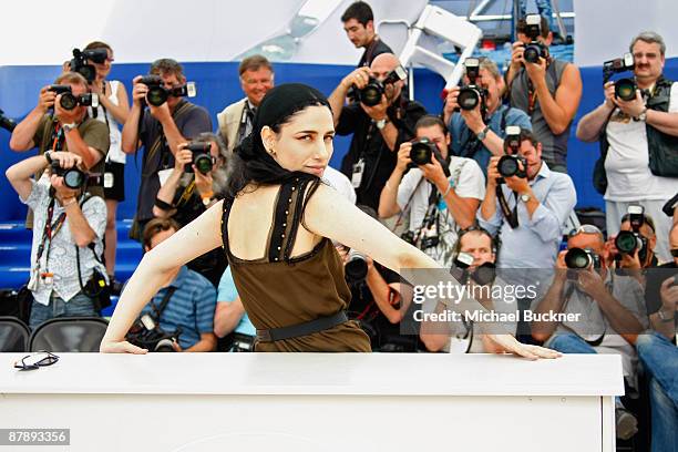 Filmmaker and actress Ronit Elkabetz attends the Hommage To Fanny Ardant photocall at the Palais De Festivals during the 62nd International Cannes...