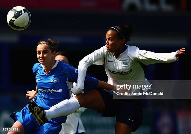 General action during the first ever all female football aid charity game organiised by Hollyoaks and Premier League sponsor Wigley's Extra during...