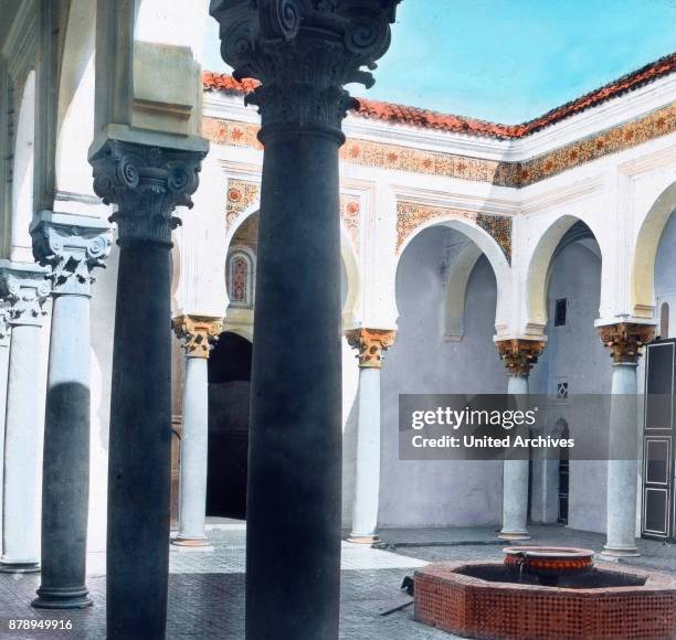 In the courtyard of the Sultan Palace of Fez in Morocco.