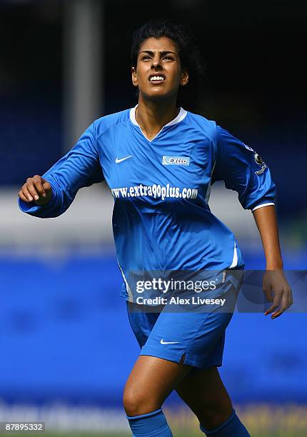 Lena Kaur from Hollyoaks playing in the first ever All Female Football Aid Charity Game with Extra 90+ at Goodison Park organised by Hollyoaks and...