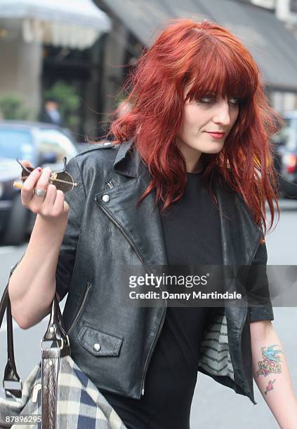 Florence Welch of Florence and the machine departs the Ivor Novello Awards at Grosvenor House, on May 21, 2009 in London, England.