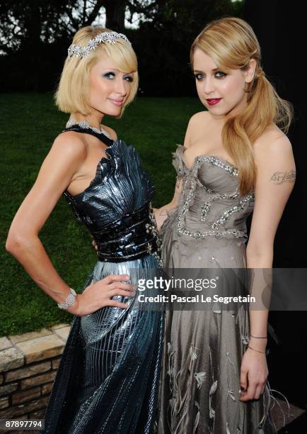 Paris Hilton and Peaches Geldof arrives for the amfAR Cinema Against AIDS 2009 benefit at the Hotel du Cap during the 62nd Annual Cannes Film...