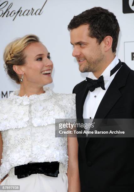 Actress Diane Kruger and actor Joshua Jackson attend the amfAR Cinema Against AIDS 2009 benefit at the Hotel du Cap during the 62nd Annual Cannes...