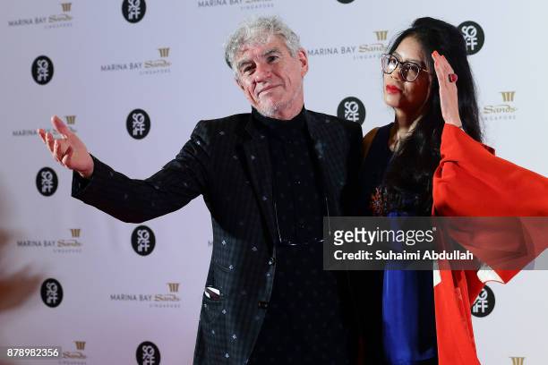 Christopher Doyle and Jenny Suen attend The Singapore International Film Festival Benefit Dinner Red Carpet at Sands Expo and Convention Centre on...