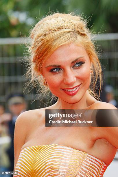 Presenter Ariane Brodier attends the "In The Beginning" Premiere held at the Palais Des Festivals during the 62nd International Cannes Film Festival...