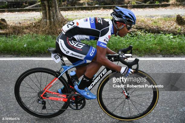Mohd Shahrul Mat Amin of TSG Terengganu Cycling Team Malaysia competes during stage 8 of the Tour de Singkarak 2017, Padang Pariaman-Agam 135,2 km on...