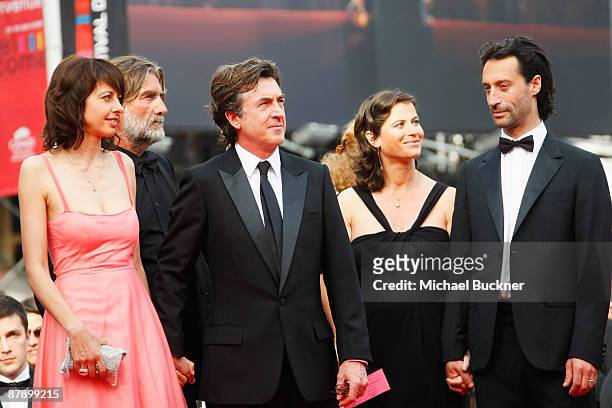 Actor Francois Cluzet and his wife Valerie Bonneton and guests attend the "In The Beginning" Premiere held at the Palais Des Festivals during the...