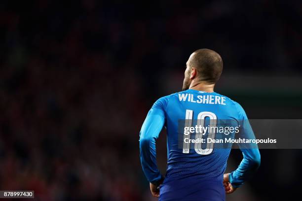 Jack Wilshere of Arsenal in action during the UEFA Europa League group H match between 1. FC Koeln and Arsenal FC at RheinEnergieStadion on November...