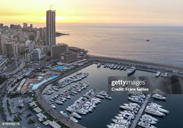 marina at zaitunay bay, beirut, lebanon - beirut stock pictures, royalty-free photos & images