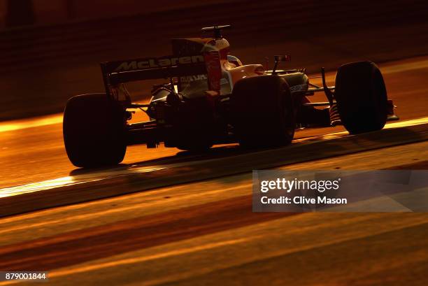 Fernando Alonso of Spain driving the McLaren Honda Formula 1 Team McLaren MCL32 on track during qualifying for the Abu Dhabi Formula One Grand Prix...