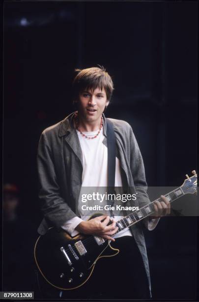 Lemonheads, Evan Dando, performing on stage, Pukkelpop Festival, Hasselt, Belgium, 27th August 1994.