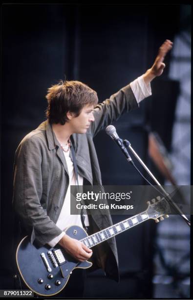 Lemonheads, Evan Dando, performing on stage, Pukkelpop Festival, Hasselt, Belgium, 27th August 1994.