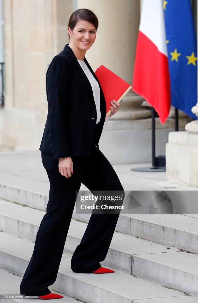 International Day For The Elimination Of Violence Against Women At Elysee Palace