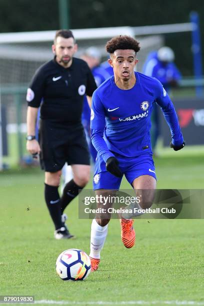 Jacob Maddox of Chelsea during the Chelsea v Liverpool Premier League 2 Match at Chelsea Training Ground on November 25, 2017 in Cobham, England.