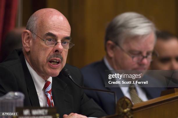 May 21: Chairman Henry A. Waxman, D-Calif., and ranking member Joe L. Barton, R-Texas, during the House Energy and Commerce markup of its climate...