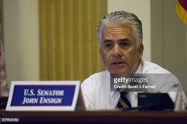 May 21: Sen. John Ensign, R-Nev., during a hearing held by a group of Republican senators to discuss "wellness and prevention through healthy...