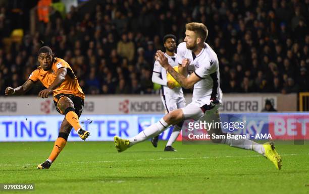 Ivan Cavaleiro of Wolverhampton Wanderers scores a goal to make it 4-1 during the Sky Bet Championship match between Wolverhampton and Bolton...