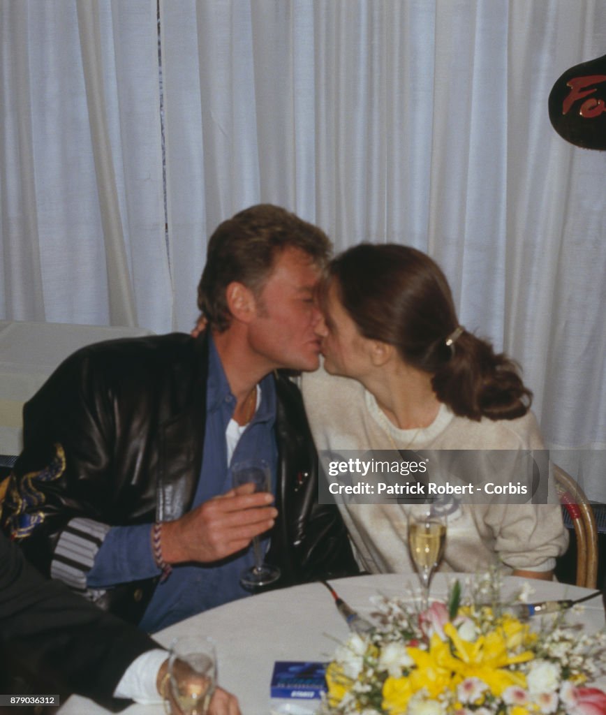 Johnny Hallyday and Gisele Galante
