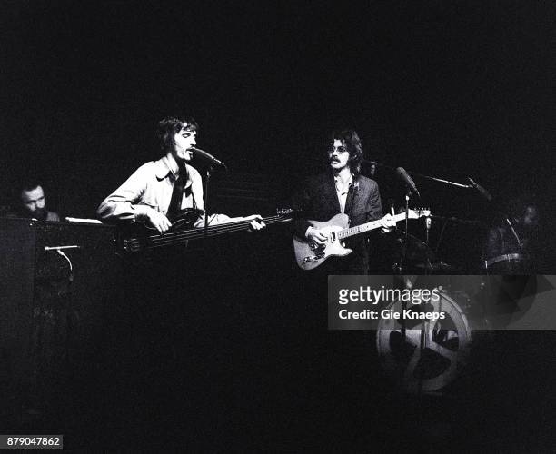 Robbie Robertson, Rick Danko, Garth Hudson, Levon Helm, The Band, performing on stage, Doelen, Rotterdam, Netherlands, 6th June 1971.