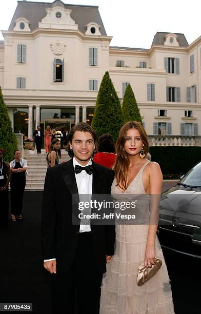 Actor Emile Hirsch and Brianna Domont attend the amfAR Cinema Against AIDS 2009 benefit at the Hotel du Cap during the 62nd Annual Cannes Film...