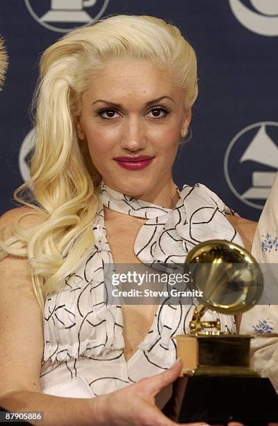 Gwen Stefani of No Doubt, winner for Best Pop Performance By A Duo Or Group With Vocal
