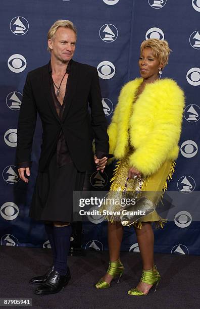 Sting and Mary J. Blige, winners of Best Pop Collaboration With Vocals