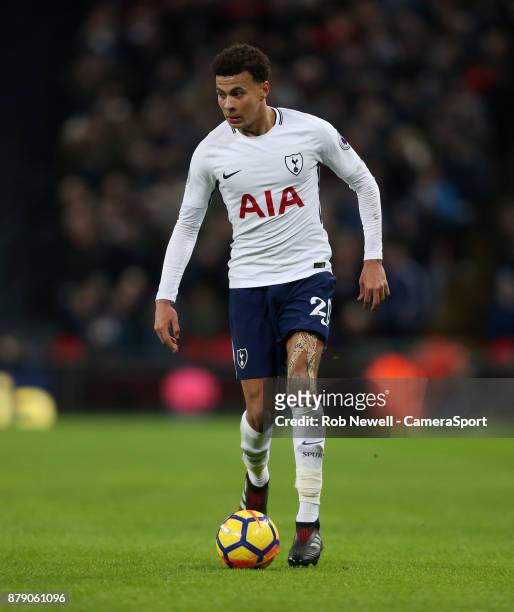 Tottenham Hotspur's Dele Alli during the Premier League match between Tottenham Hotspur and West Bromwich Albion at Wembley Stadium on November 25,...