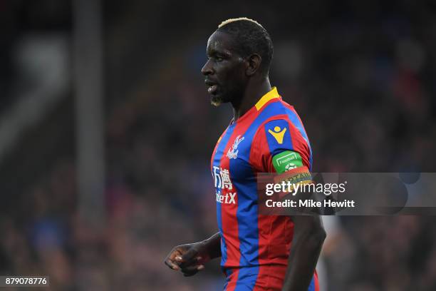 Mamadou Sakho of Crystal Palace wears the Rainbow captain's armband as part of the Stonewall Rainbow laces campaign during the Premier League match...