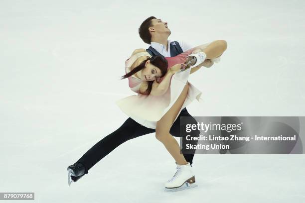 Ekaterina Bobrova and Dmitri Soloviev of Russia compete in the Ice Dance Free Dance during the 2017 Shanghai Trophy at the Oriental Sports Center on...