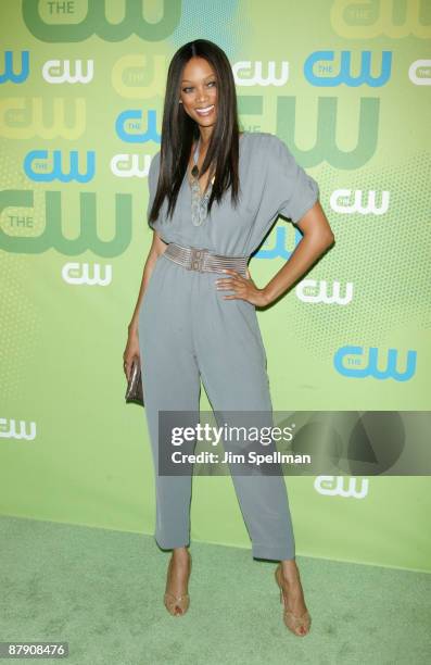 Personality Tyra Banks attends the 2009 The CW Network UpFront at Madison Square Garden on May 21, 2009 in New York City.