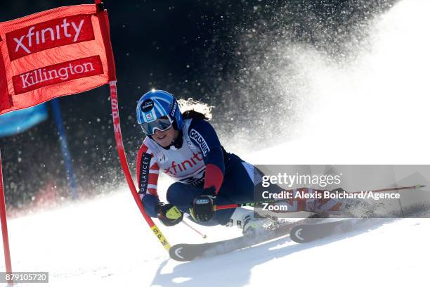 Alex Tilley of Great Britain in action during the Audi FIS Alpine Ski World Cup Women's Giant Slalom on November 25, 2017 in Killington, Vermont.