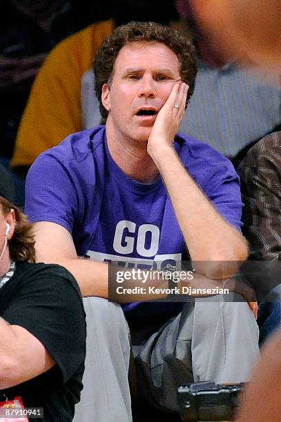 Actor Will Ferrell attends Game Two of the Western Conference Finals during the 2009 NBA Playoffs between the Los Angeles Lakers and the Denver...