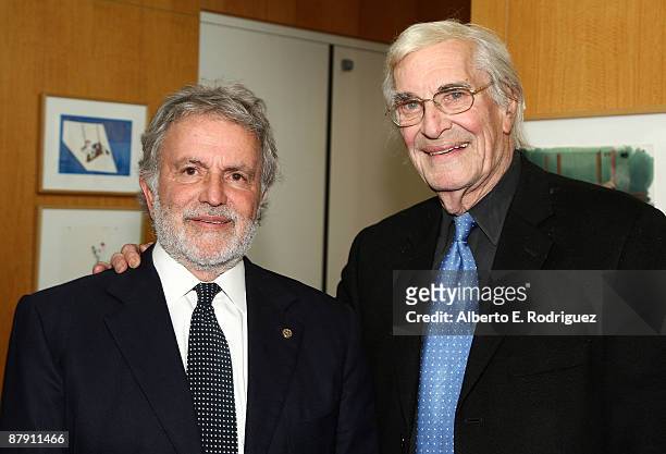 President Sid Ganis and actor Martin Landau attend AMPAS' centenial salute celebration of Joseph L. Mankiewicz on May 21, 2009 in Beverly Hills,...