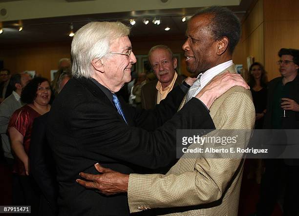 Actor Martin Landau and actor Sidney Poitier attend AMPAS' centenial salute celebration of Joseph L. Mankiewicz on May 21, 2009 in Beverly Hills,...