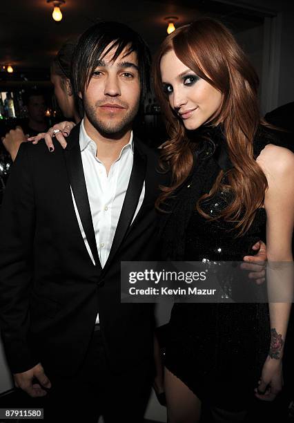 Pete Wentz and Ashlee Simpson-Wentz attends the CW Network's 2009 Upfront party at Gramercy Park Hotel on May 21, 2009 in New York City.