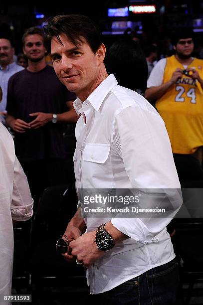 Actor Tom Cruise attends Game Two of the Western Conference Finals during the 2009 NBA Playoffs between the Los Angeles Lakers and the Denver Nuggets...