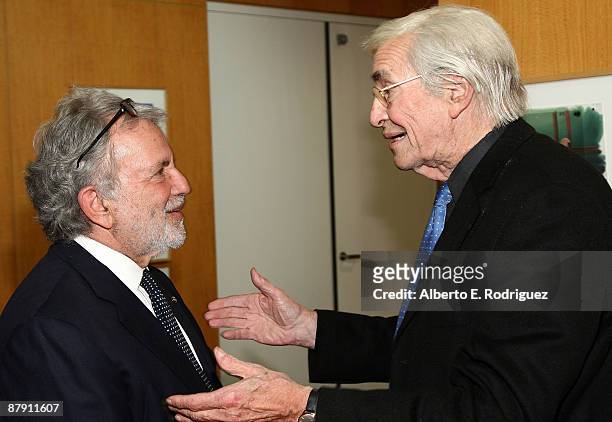 President Sid Ganis and actor Martin Landau attend AMPAS' centenial salute celebration of Joseph L. Mankiewicz on May 21, 2009 in Beverly Hills,...