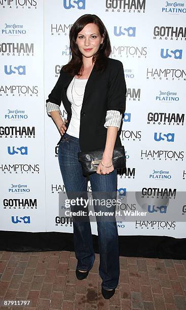 Actress Jill Flint attends Hamptons and Gotham Magazine's summer celebration with the cast of "Royal Pains" at Hudson Terrace on May 21, 2009 in New...