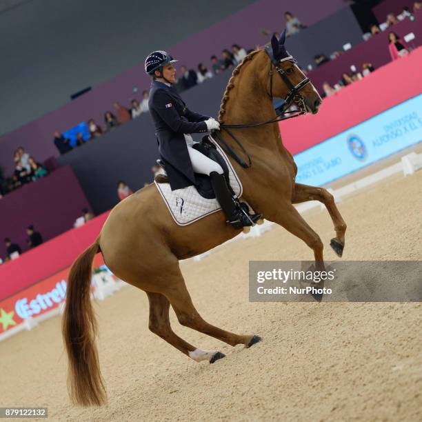 Rider competes during the CSI 5 Doma classic at the Madrid Horse Week Madrid Horse Week 2017 on November 25, 2017 in Madrid, Spain.