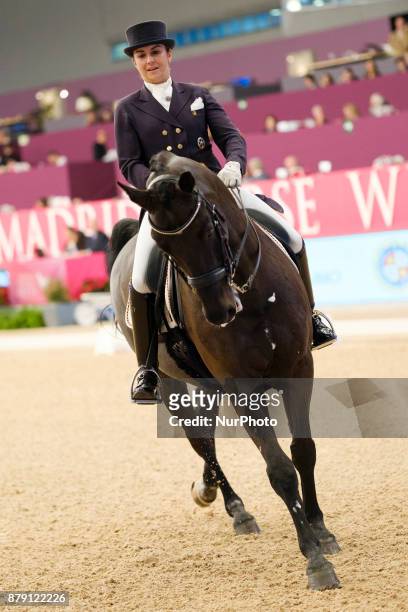 Rider competes during the CSI 5 Doma classic at the Madrid Horse Week Madrid Horse Week 2017 on November 25, 2017 in Madrid, Spain.