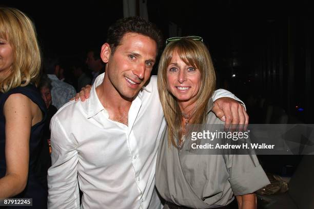 Actor Mark Feuerstein and NBC Universal Cable Entertainment President Bonnie Hammer attend Hamptons and Gotham Magazine's summer celebration with the...