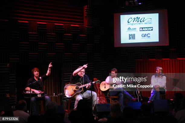 Songwriters Jimmy Wayne, Bob Dipiero, Scotty Emerick and Dean Dillon perform at the CMA Songwriters Series at Joe's Pub on May 21, 2009 in New York...