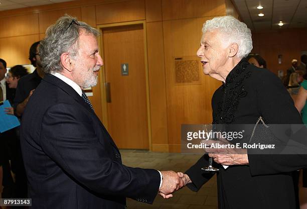 President Sid Ganis and Rosemary Mankiewicz attend AMPAS' centenial salute celebration of Joseph L. Mankiewicz on May 21, 2009 in Beverly Hills,...