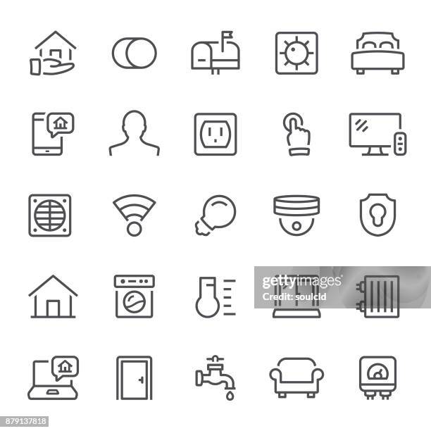 ilustraciones, imágenes clip art, dibujos animados e iconos de stock de domótica iconos de - controller