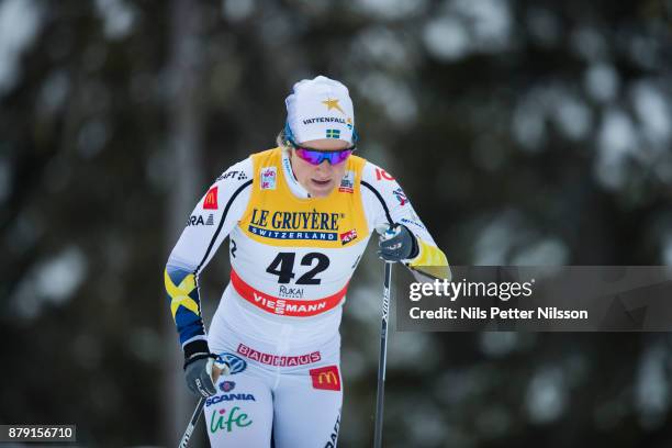 Hanna Falk of Sweden during the ladies cross country 10K classic competition at FIS World Cup Ruka Nordic season opening at Ruka Stadium on November...