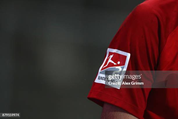 Detailed view of the Second Bundesliga batch during the Second Bundesliga match between SV Sandhausen and 1. FC Heidenheim 1846 at BWT-Stadion am...