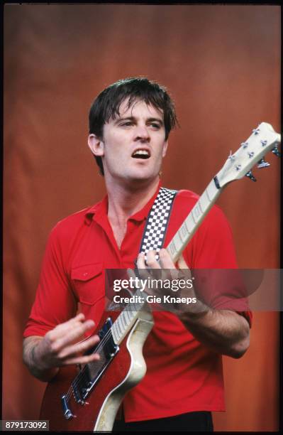 Franz Ferdinand, Nick McCarthy, performing on stage, Pukkelpopfestival, Hasselt, Belgium, 21st August 2004.