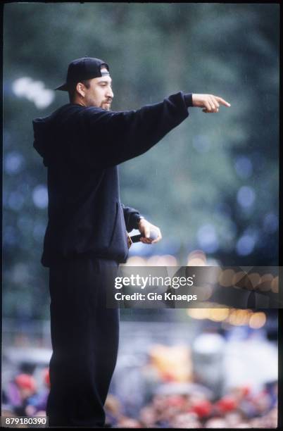 Cypress Hill, B-Real, performing on stage, Pukkelpop Festival, Hasselt, 27th August 1994.